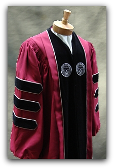Custom designed trustee robe for WPI Worcester Polytechnic Institutel designed by University Cap & Gown