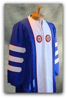 Custom designed trustee robe for University of Massachusetts Lowell designed by University Cap & Gown
