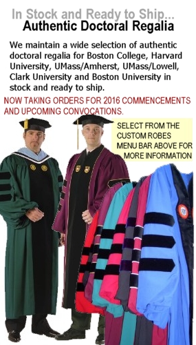 In stock and custom doctoral regalia from University Cap & Gown